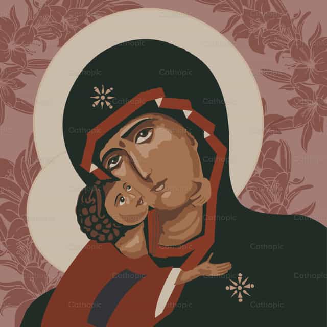 Virgen de la Ternura - Banco de vectores católicos - Fotografía por Mariana Cordero