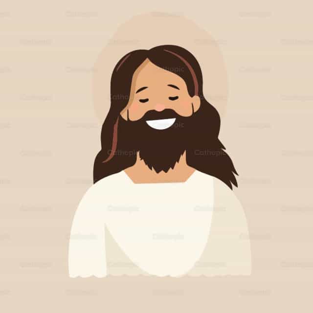 Jesús sonriendo - Banco de vectores católicos