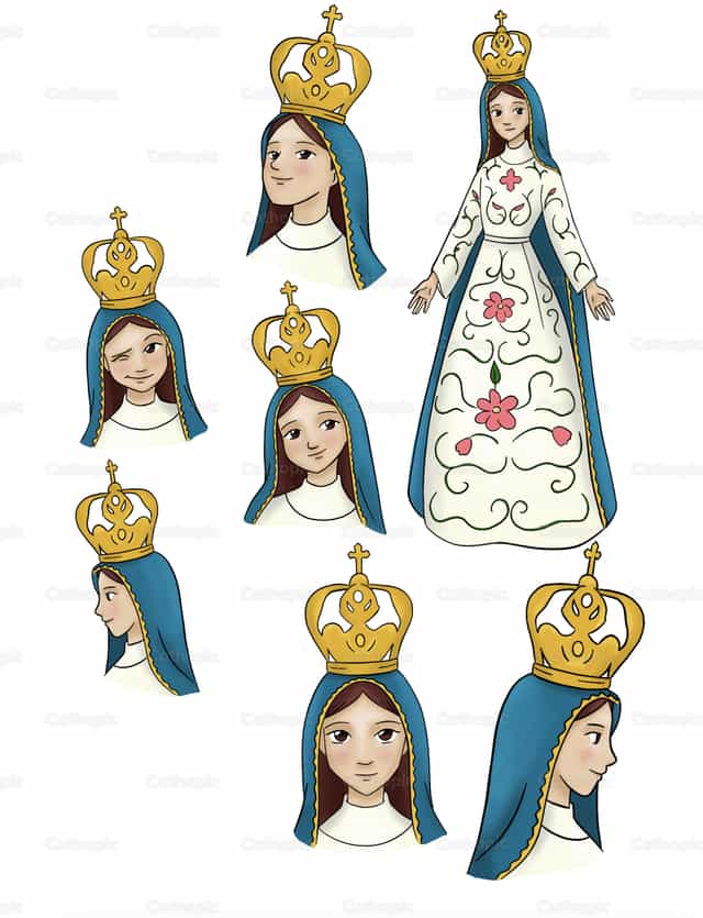 Nossa Senhora da Doce Consolação - Vetores católicos de stock - Foto de DID