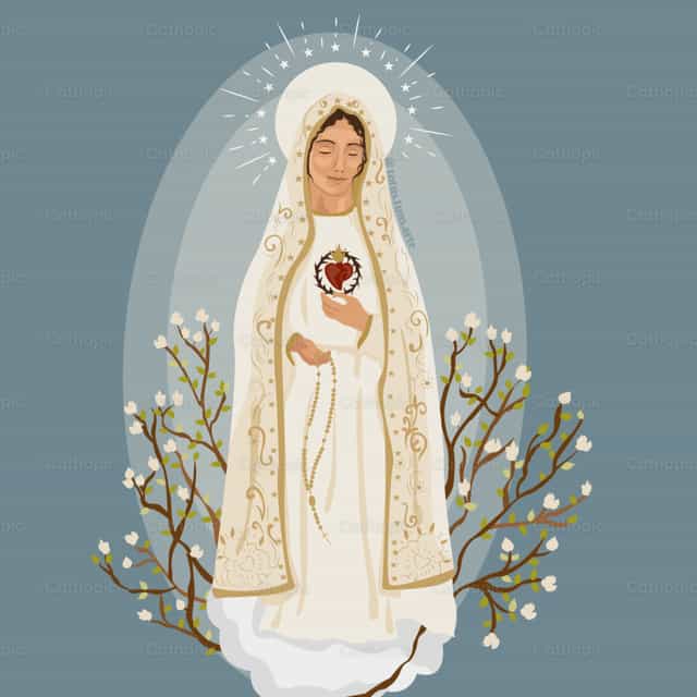 Nuestra Señora de Fátima - Banco de vectores católicos