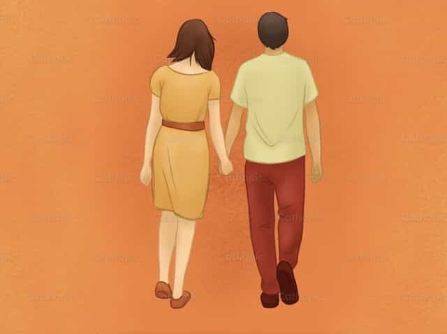 Couple walking - Catholic stock vectors - Photo by DID