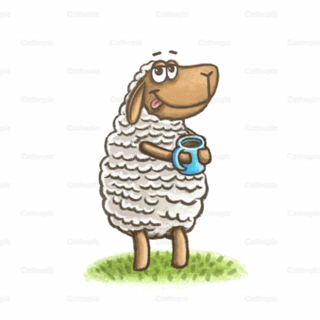 Sheep with coffee - Catholic stock vectors - Photo by Bernardo Wüst