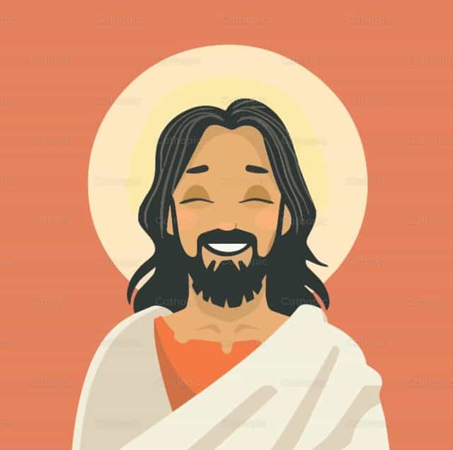 Jesús sonriendo - Banco de vectores católicos - Fotografía por Carolina BR