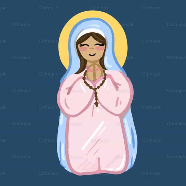 La Virgen María rezando - Banco de vectores católicos - Fotografía por Cathopic