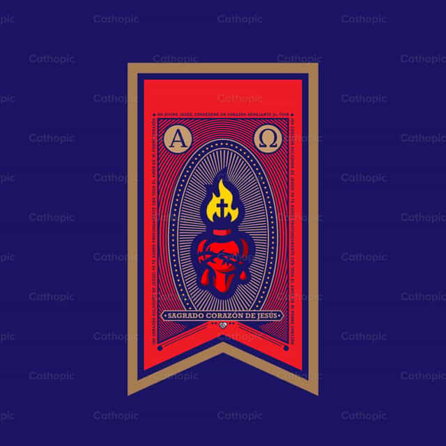 Estandarte Sagrado Corazón de Jesús - Banco de vectores católicos - Fotografía por Socios de Dios .