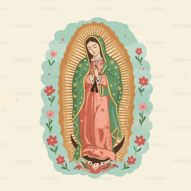 Guadalupana Ilustrada - Banco de vectores católicos - Fotografía por Noemí Márquez