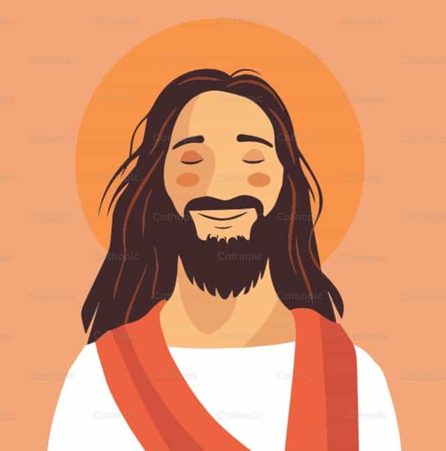 Jesús sonriente - Banco de vectores católicos - Fotografía por Carolina BR