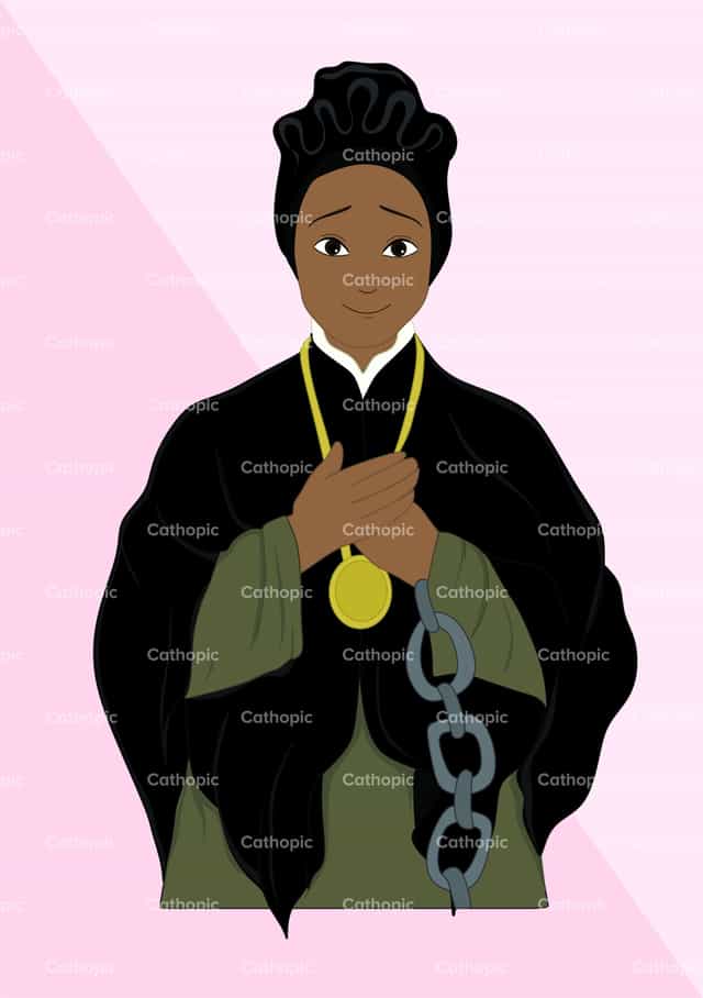 Santa Josefina Bakhita - Vetores católicos de stock