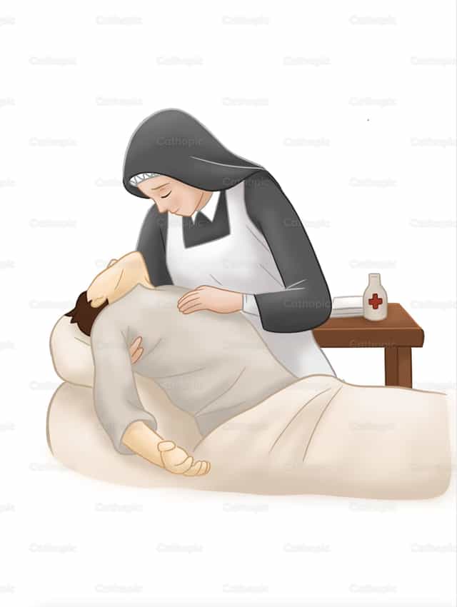 Curación de monjas - Banco de vectores católicos