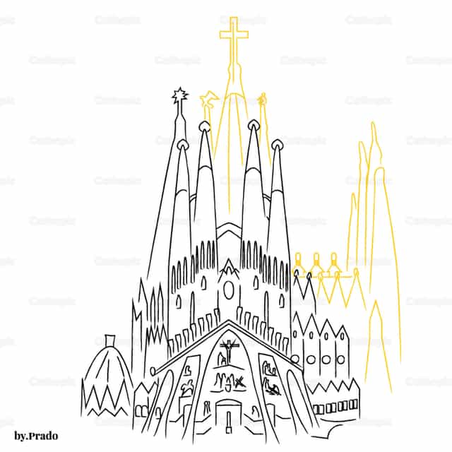 Templo Expiatorio Sagrada Família - Banco de vectores católicos - Fotografía por Prado Armengou
