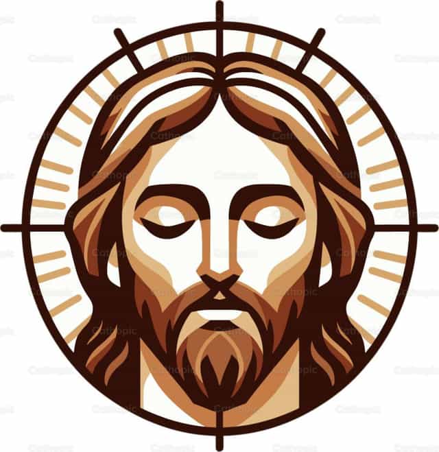 Resurrected Christ Face - Vector Illustration - Catholic stock vectors - Photo by catholicmall.org
