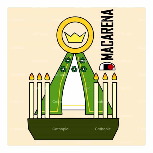 Nossa Senhora da Macarena - Vetores católicos de stock