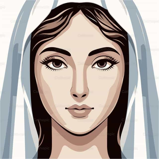 Virgin Mary Face: Vector Art Illustration - Catholic stock vectors - Photo by catholicmall.org