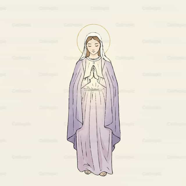 Virgen en Oración - Banco de vectores católicos - Fotografía por Noemí Márquez