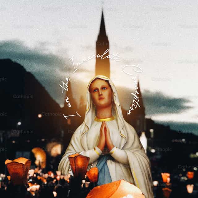 Nuestra Señora de Lourdes - Banco de vectores católicos - Fotografía por Érica Viana