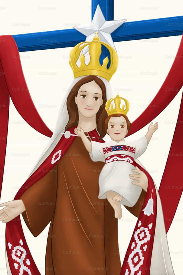 Nossa Senhora do Monte Carmelo - Vetores católicos de stock - Foto de DID