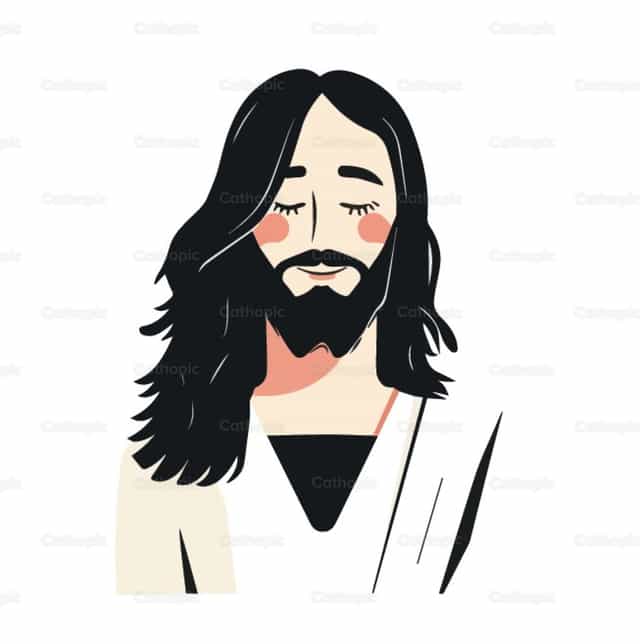 Jesús sonriendo - Banco de vectores católicos - Fotografía por Carolina BR
