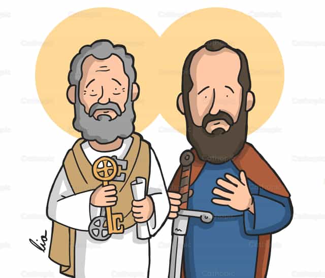 Saint Pierre et Saint Paul - Vecteurs catholiques de stock
