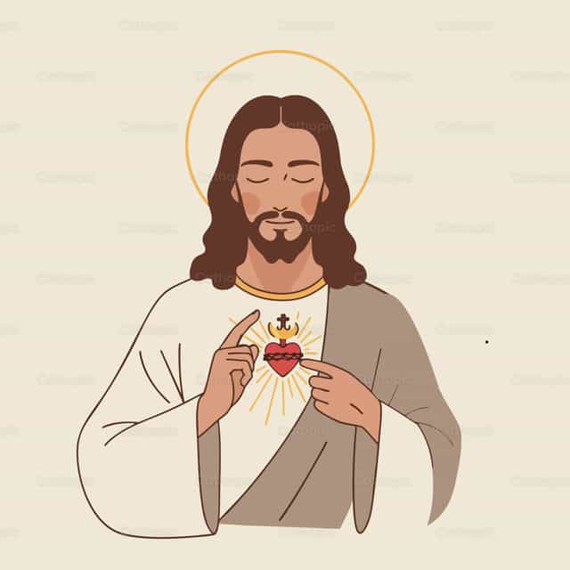 Sagrado Corazón de Jesús - Banco de vectores católicos - Fotografía por Noemí Márquez