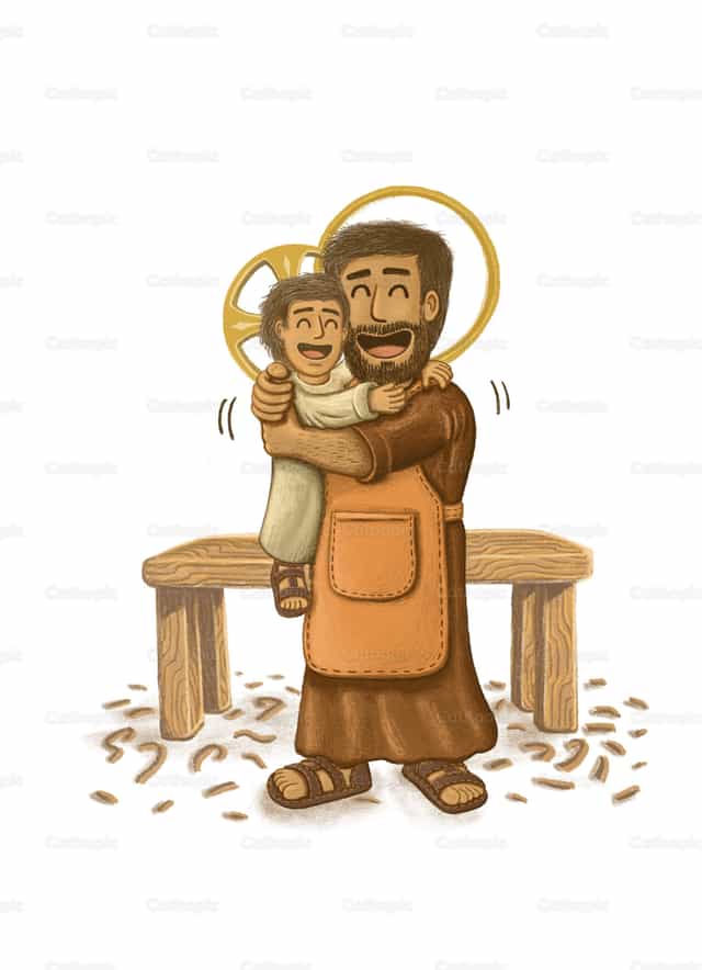 San José y Jesús - Banco de vectores católicos