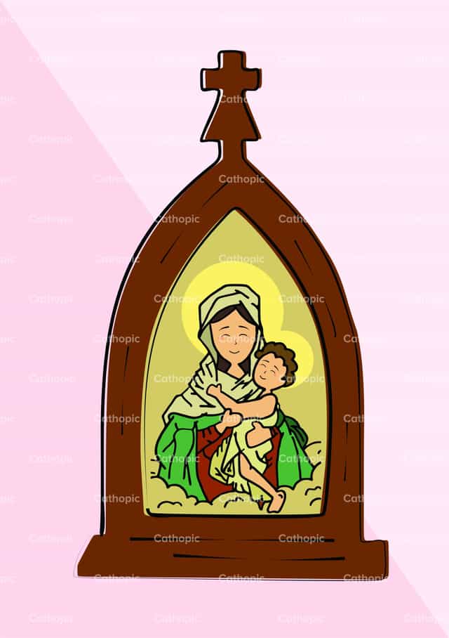 Virgem Peregrina de Schoenstatt - Vetores católicos de stock