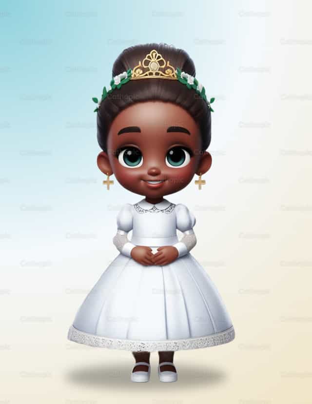 Girl at her first communion - Catholic stock vectors