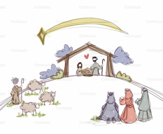 Ilustración estrella de Belén - Banco de vectores católicos