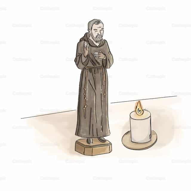 Padre Pio - Vetores católicos de stock