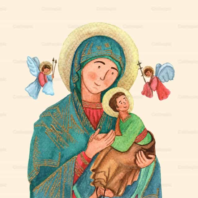 Virgen del Perpetuo Socorro - Banco de vectores católicos