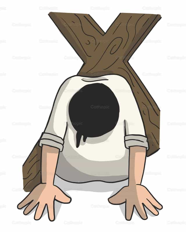 예수님이 처음으로 넘어지십니다 - 가톨릭 스톡 벡터