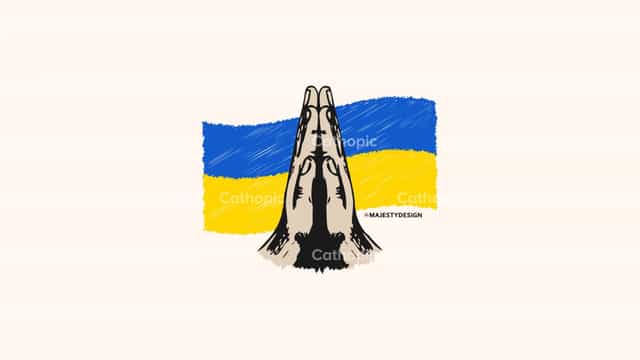 Mga Nakatutok na Kamay para sa Ukraine - Mga Catholic stock vector