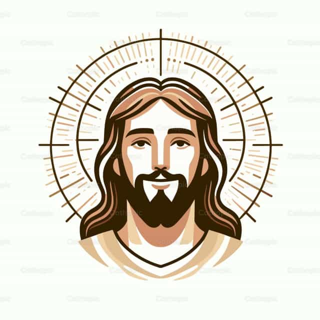 Cara de Cristo Resucitado Arte Vectorial - Banco de vectores católicos