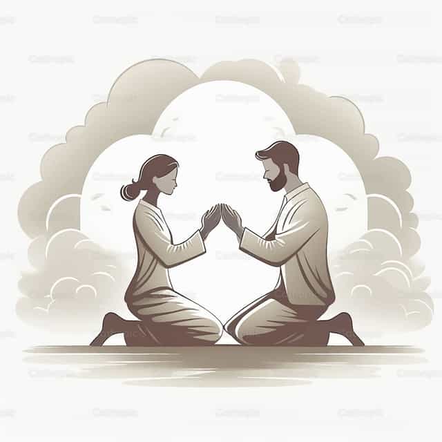 Couple praying - Catholic stock vectors - Photo by Gerardo Juarez