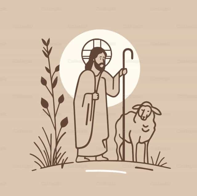 Jesus el Buen Pastor - Banco de vectores católicos - Fotografía por Carolina BR