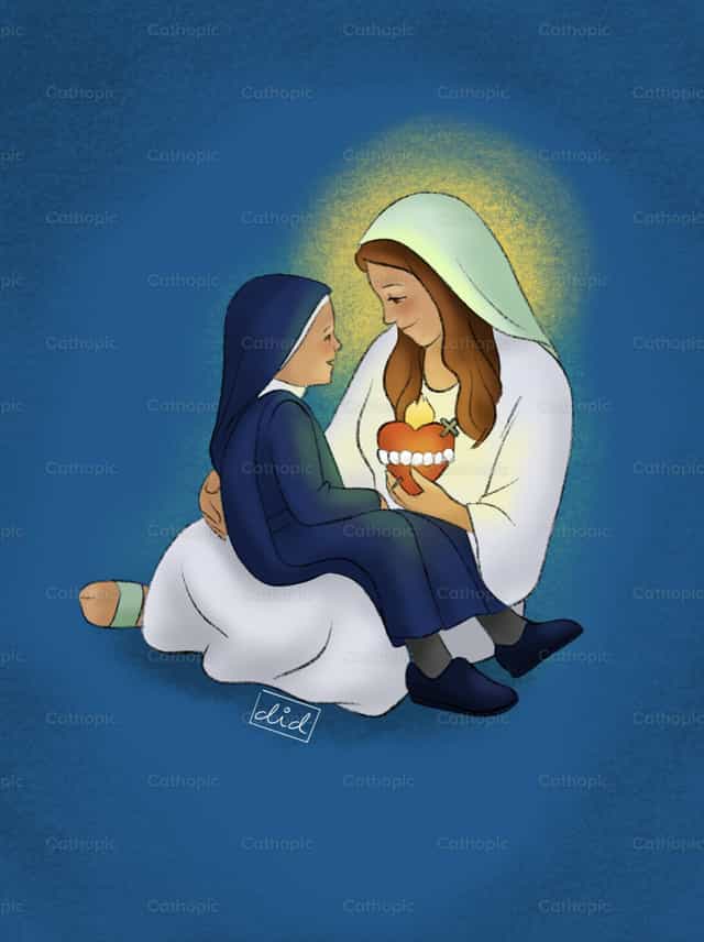 María y los religiosos - Banco de vectores católicos - Fotografía por DID