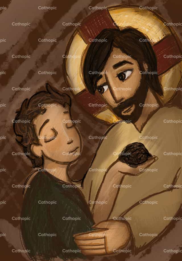 Jesús y el ciego - Banco de vectores católicos - Fotografía por maricarmen vargas vidales