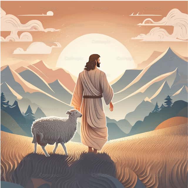Jesus sucht das verlorene Schaf | Cathopic
