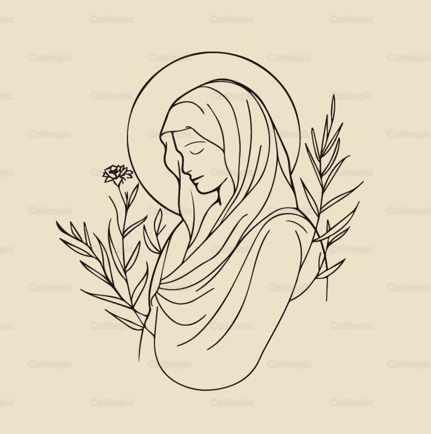 Flowers and Mary | Cathopic
