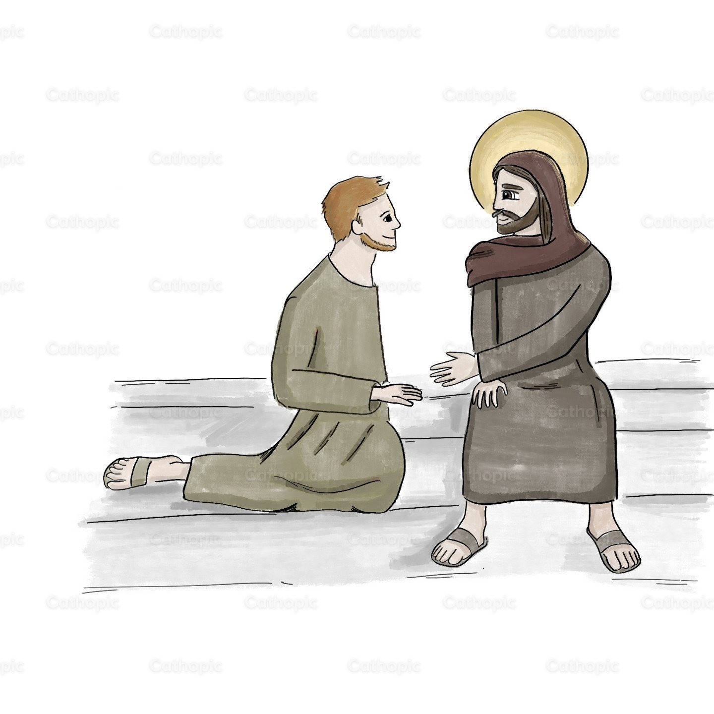 Jesus Healing graphic design — Cathopic