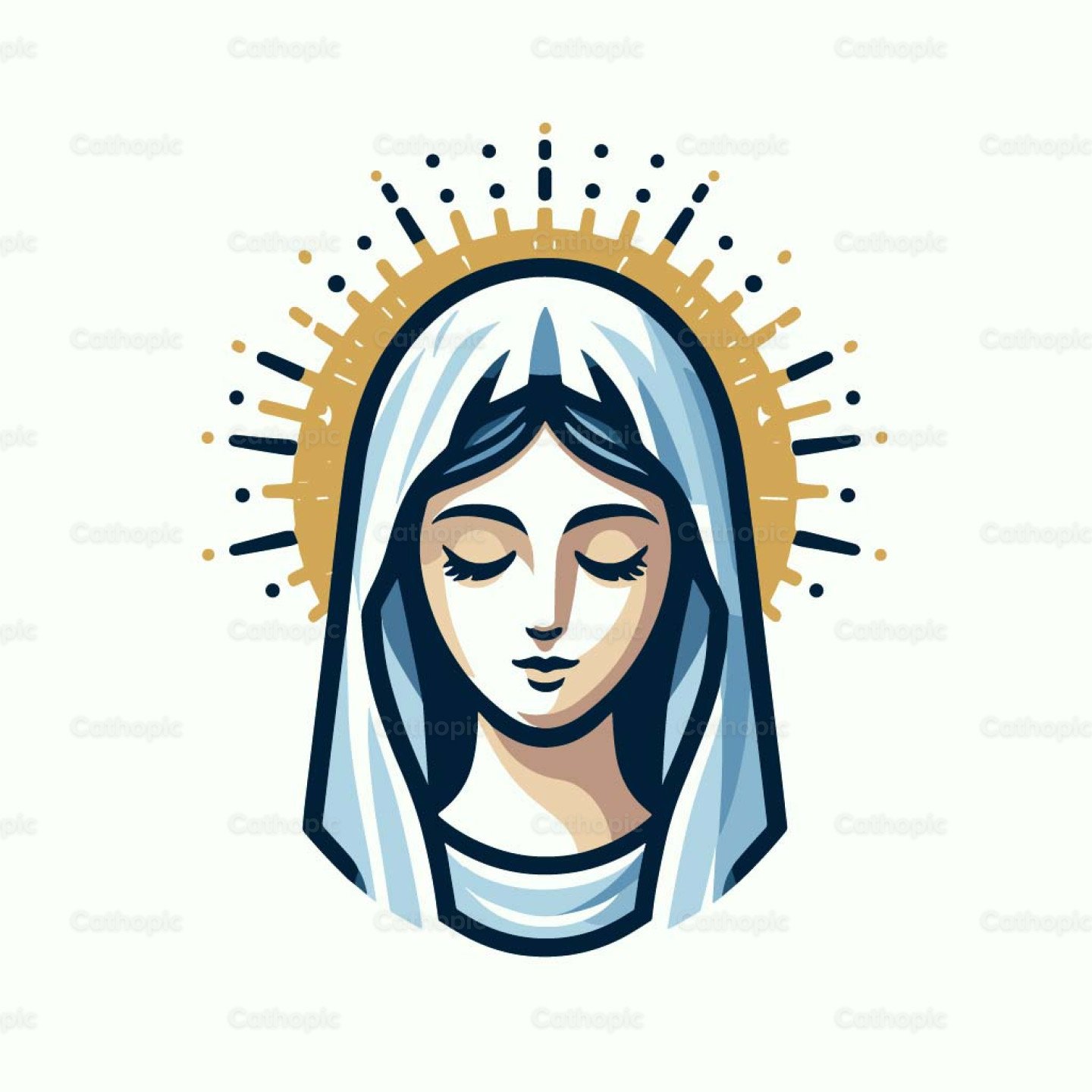Virgin Mary: Digital Vector Art graphic design | Cathopic