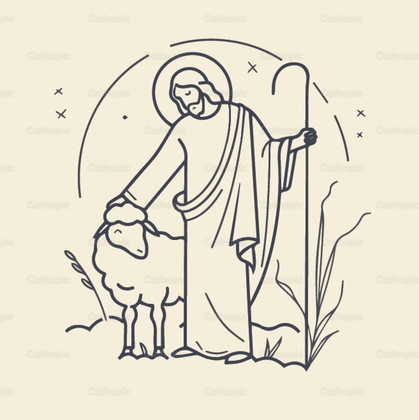Shepard Graphic Jesus the Good Shepherd graphic design | Cathopic